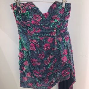 Pauline Sequin Strapless Mini